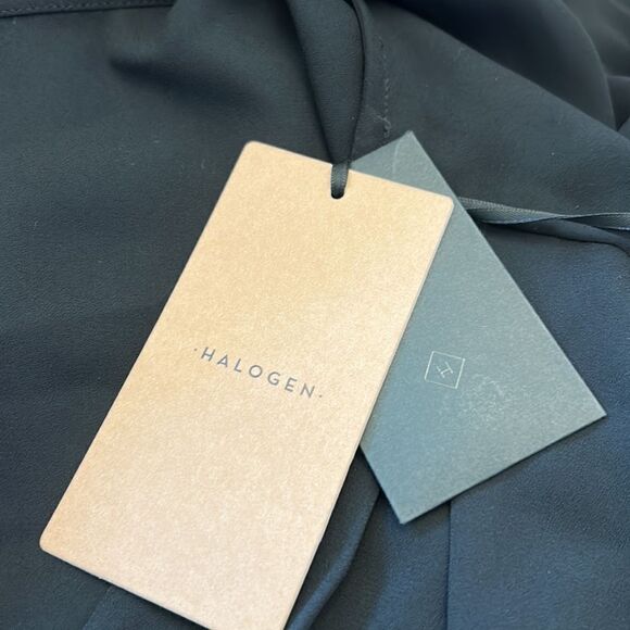 Halogen black long sleeve sheer blouse Size 2 X New - Picture 8 of 11